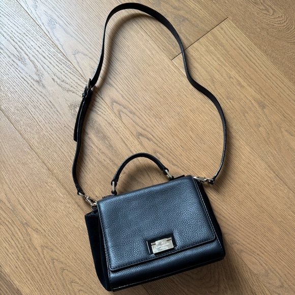 Kate Spade Black Leather & Suede Magnolia Park Suede Laurel Crossbody Bag - EUC - Picture 9 of 11